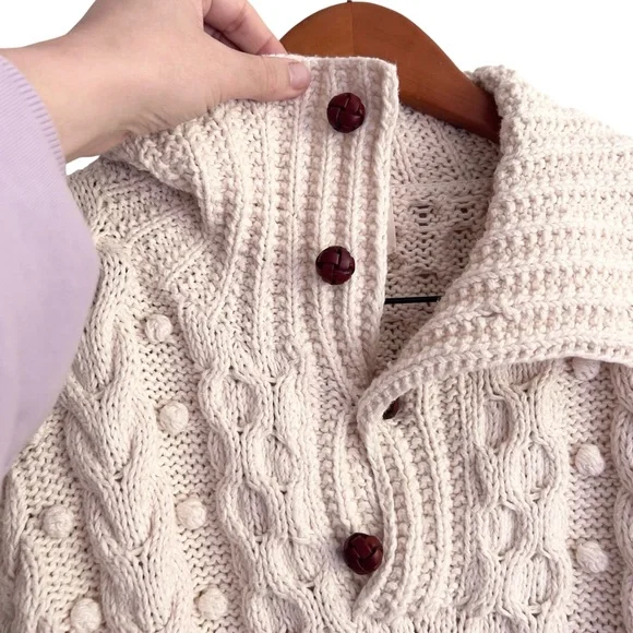 DOEN Sz Medium Nuage Sweater Cotton Cable Knit Hand Knit - Picture 10 of 10